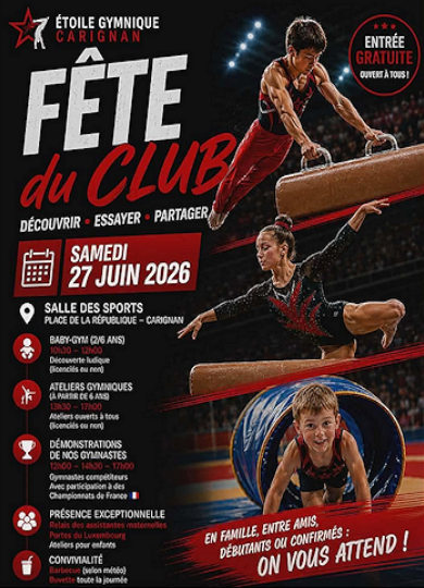 Fête de la Gym à Carignan ave l'Etoile Gymnique le 27 juin